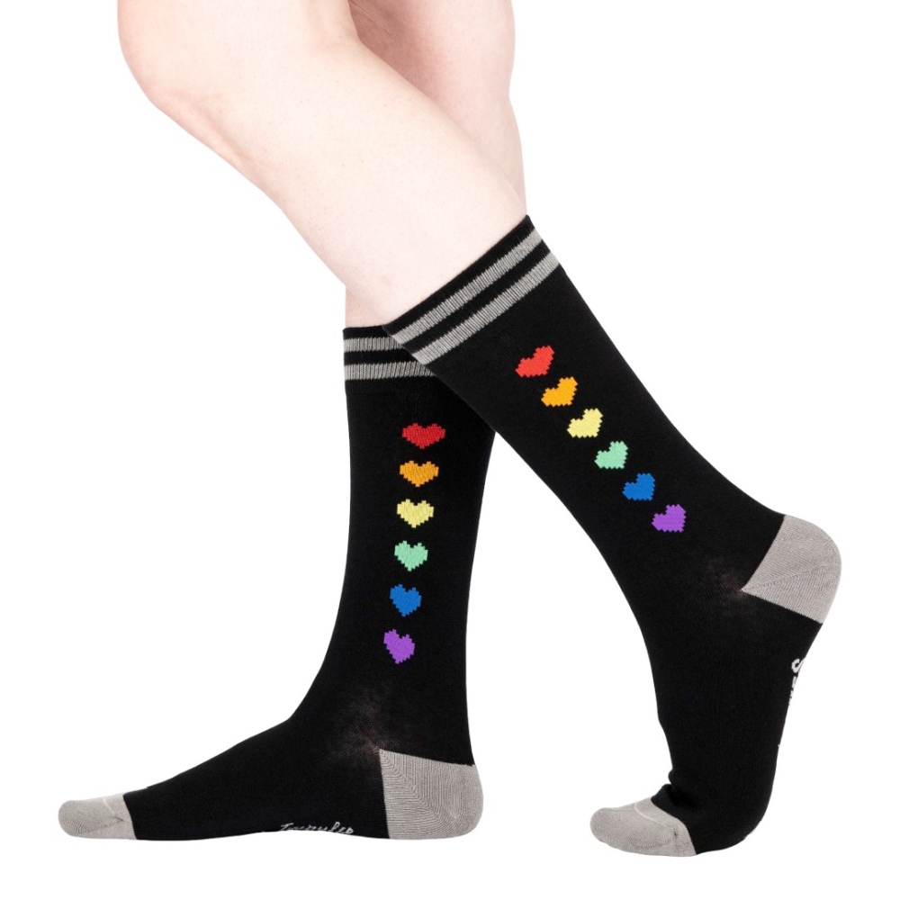 Footclothes - Pride Pixel Hearts Chaussettes - Noir